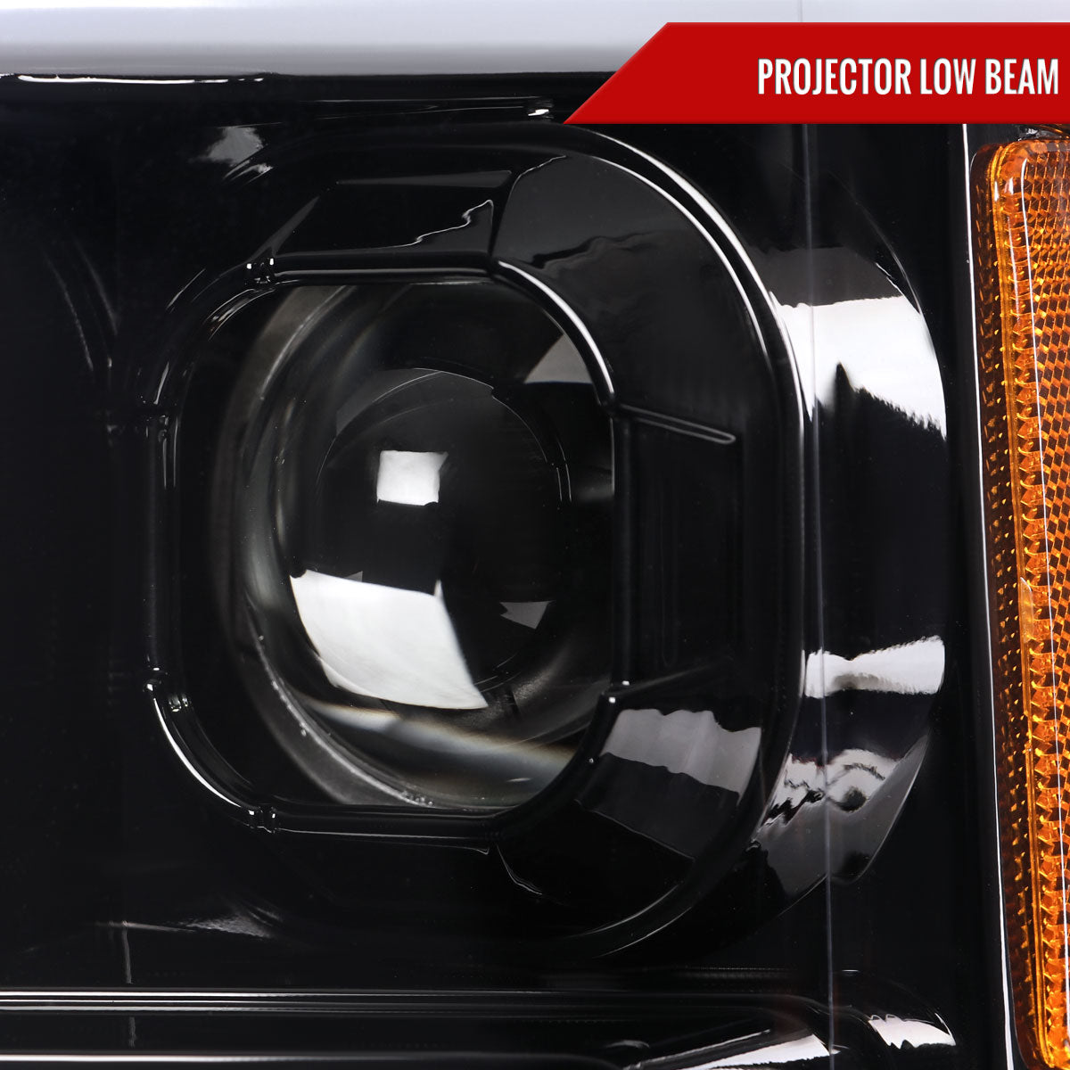 2017-2019 Ford F-250 F-350 F-450 F-550 Switchback LED C-Bar Projector Headlights (Jet Black Housing/Clear Lens)