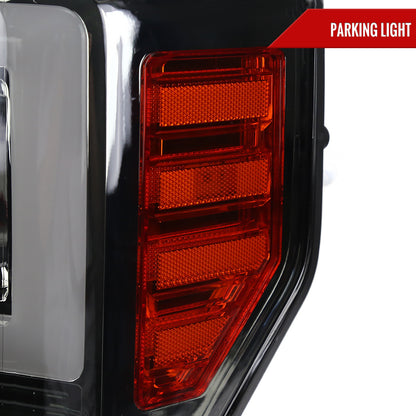 2017-2019 Ford F-250 F-350 F-450 F-550 LED C-Bar Projector Headlights w/ Switchback Sequential Turn Signals (Chrome Housing/Smoked Lens)