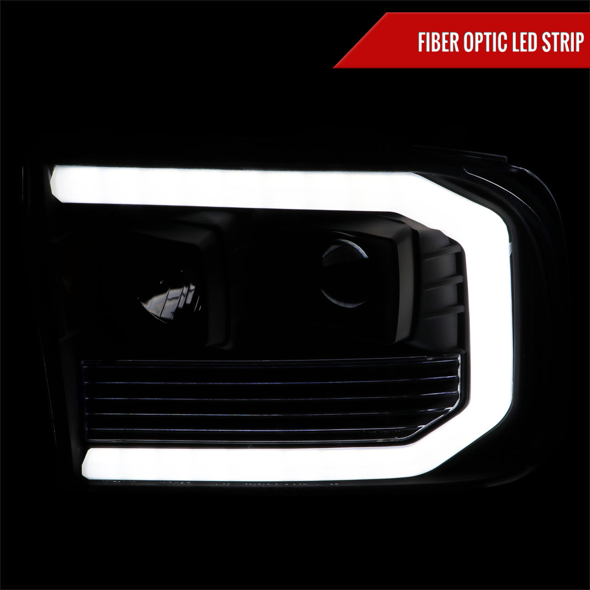 1999-2004 Ford F-250/F-350/F-450/F-550 /2000-2004 Ford Excursion LED Bar Projector Headlights (Matte Black Housing/Clear Lens)