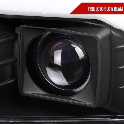 1999-2004 Ford F-250/F-350/F-450/F-550 /2000-2004 Ford Excursion LED Bar Projector Headlights (Matte Black Housing/Clear Lens)