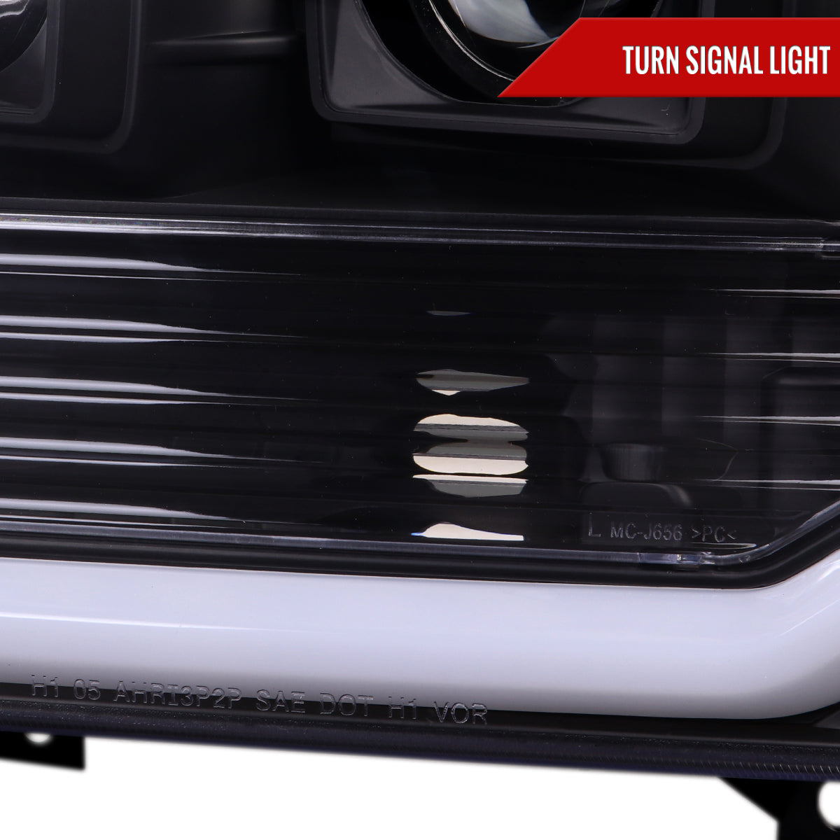1999-2004 Ford F-250/F-350/F-450/F-550 /2000-2004 Ford Excursion LED Bar Projector Headlights (Matte Black Housing/Clear Lens)