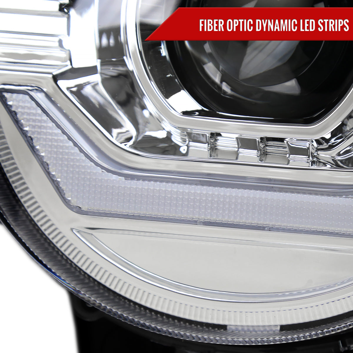 2007-2014 Toyota FJ Cruiser Switchback Sequential Turn Signal Animated LED Bar Projector Headlights (Chrome Housing/Clear Lens)
