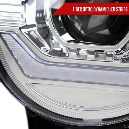 2007-2014 Toyota FJ Cruiser Switchback Sequential Turn Signal Animated LED Bar Projector Headlights (Chrome Housing/Clear Lens)