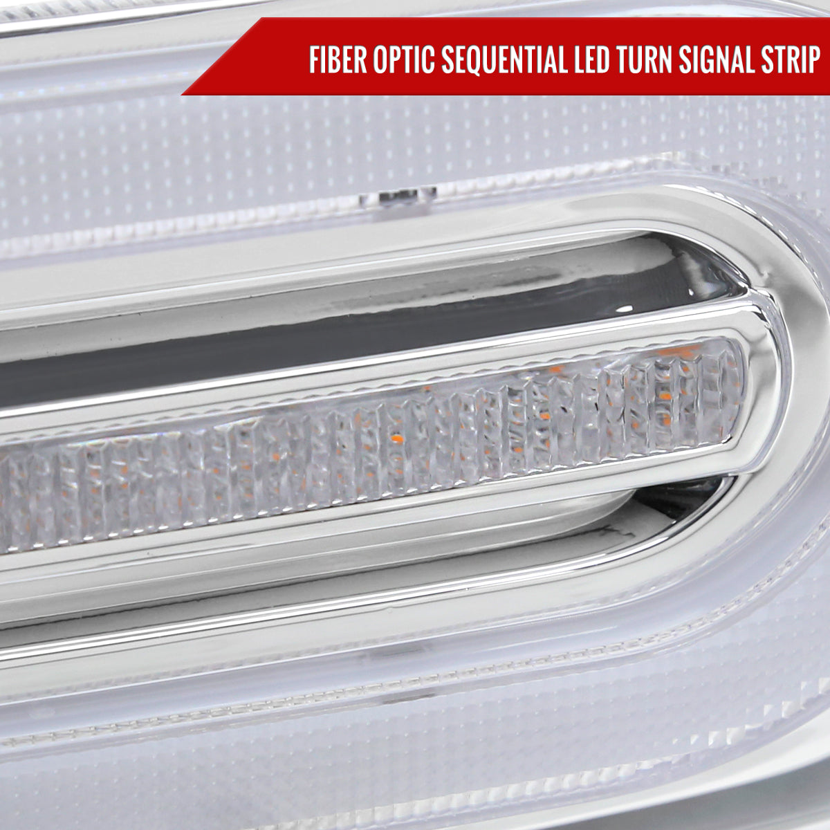 2007-2014 Toyota FJ Cruiser Switchback Sequential Turn Signal Animated LED Bar Projector Headlights (Chrome Housing/Clear Lens)