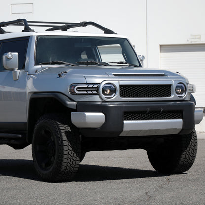 2007-2014 Toyota FJ Cruiser Switchback Sequential Turn Signal Animated LED Bar Projector Headlights (Matte Black Housing/Clear Lens)