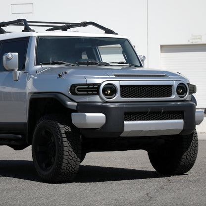 2007-2014 Toyota FJ Cruiser Switchback Sequential Turn Signal Animated LED Bar Projector Headlights (Matte Black Housing/Smoked Lens)