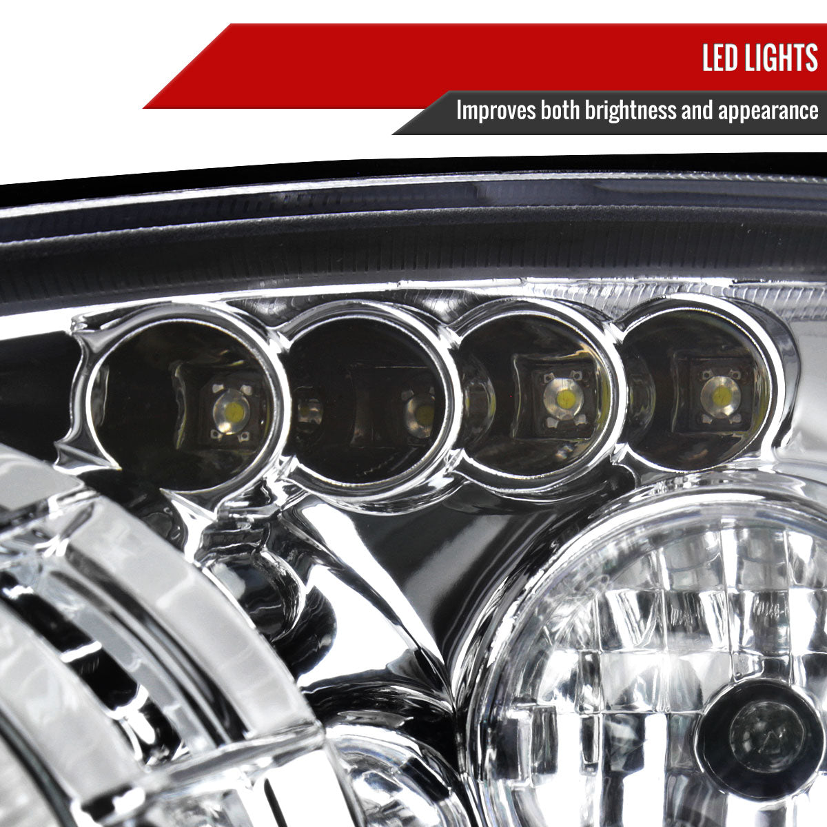 2000-2004 Ford Focus Dual Halo Projector Headlights (Chrome Housing/Clear Lens)