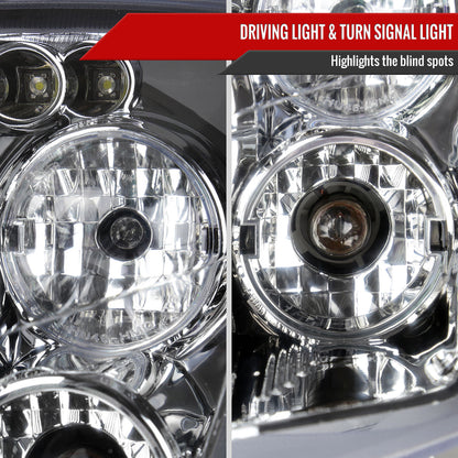 2000-2004 Ford Focus Dual Halo Projector Headlights (Chrome Housing/Clear Lens)