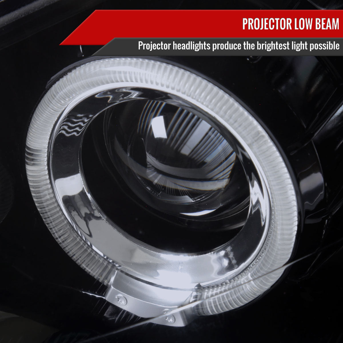 2000-2004 Ford Focus Dual Halo Projector Headlights (Glossy Black Housing/Smoked Lens)