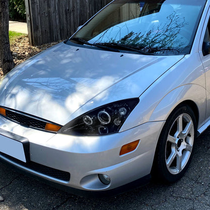 2000-2004 Ford Focus Dual Halo Projector Headlights (Glossy Black Housing/Smoked Lens)