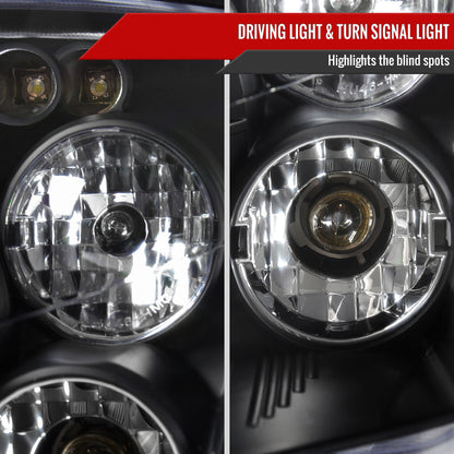 2000-2004 Ford Focus Dual Halo Projector Headlights (Matte Black Housing/Clear Lens)