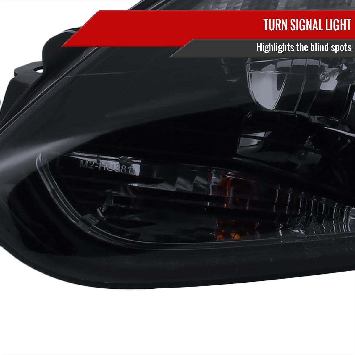 2012-2014 Ford Focus Projector Headlights w/ LED Light Strip & LED Turn Signal Lights (Chrome Housing/Smoked Lens)