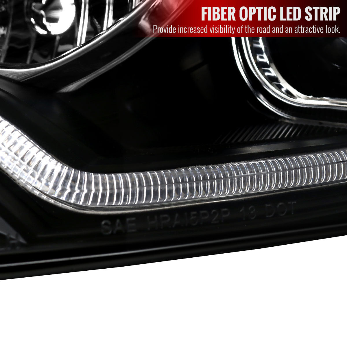 2012-2014 Ford Focus LED Bar Projector Headlights w/ LED Turn Signal Lights (Matte Black Housing/Clear Lens)