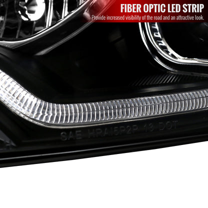 2012-2014 Ford Focus LED Bar Projector Headlights w/ LED Turn Signal Lights (Matte Black Housing/Clear Lens)