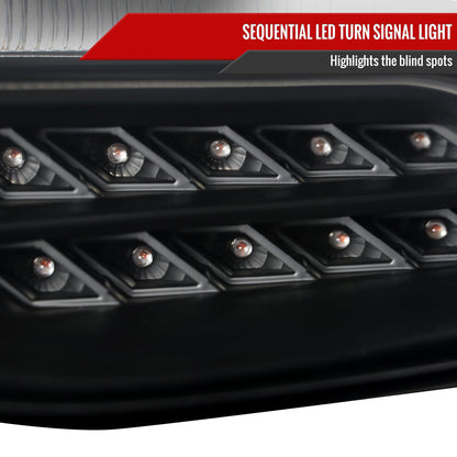 2012-2014 Ford Focus Projector Headlights w/ LED Light Strip & Sequential Turn Signal Lights (Matte Black Housing/Clear Lens)