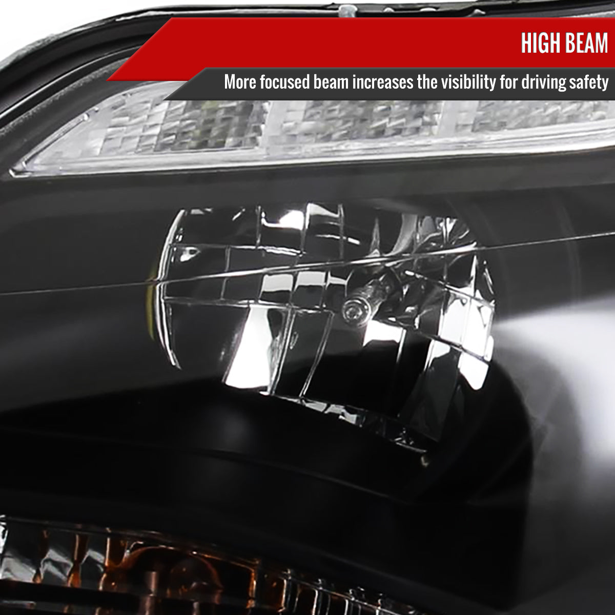 2012-2014 Ford Focus Projector Headlights w/ LED Light Strip & LED Turn Signal Lights (Matte Black Housing/Clear Lens)