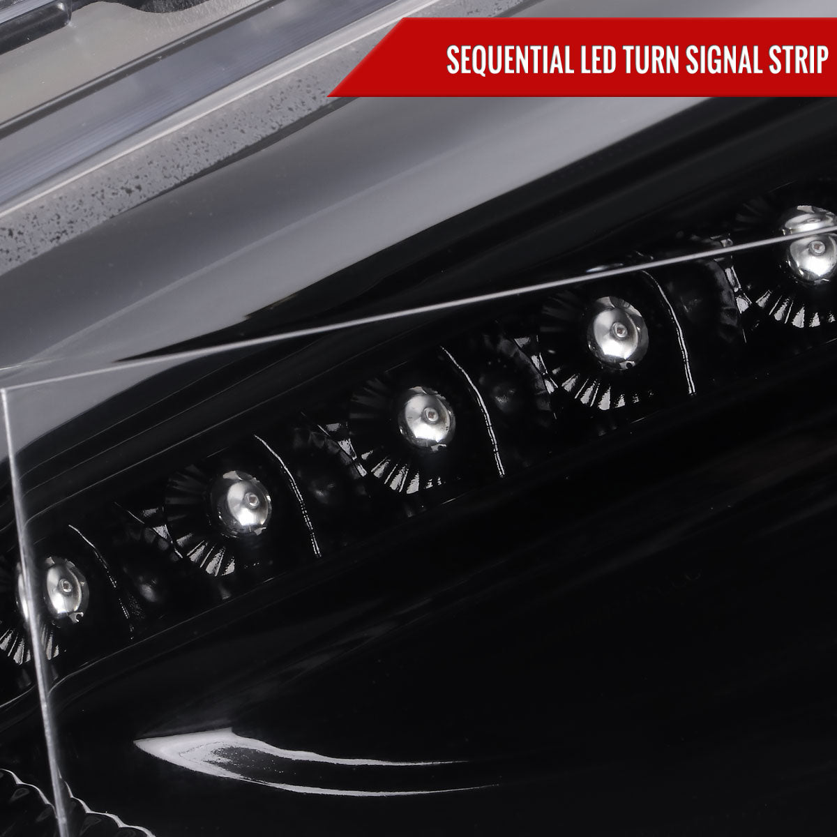 2015-2018 Ford Focus LED Sequential Signal Projector Headlights (Jet Black Housing/Clear Lens)