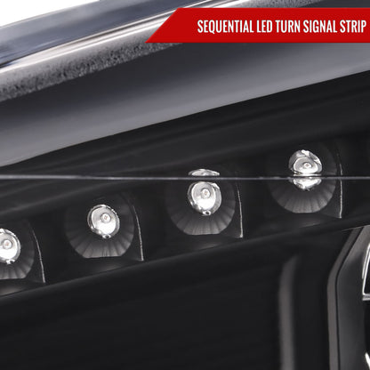 2015-2018 Ford Focus LED Sequential Signal Projector Headlights (Matte Black Housing/Clear Lens)