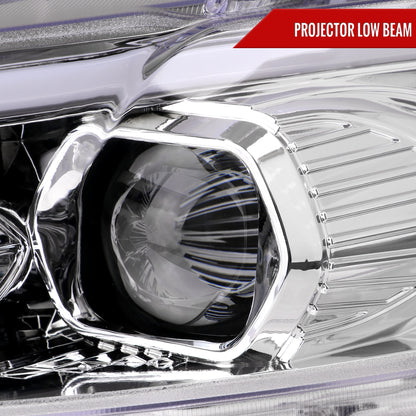 2013-2016 Ford Fusion Switchback Sequential Turn Signal Projector Headlights (Chrome Housing/Clear Lens)