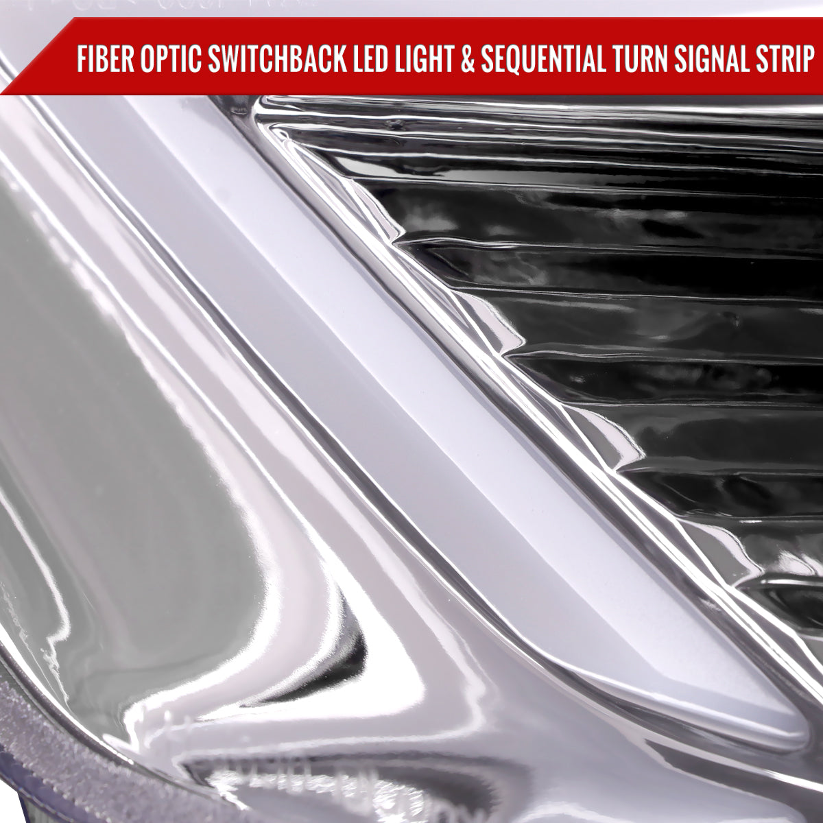 2013-2016 Ford Fusion Switchback Sequential Turn Signal Projector Headlights (Chrome Housing/Clear Lens)