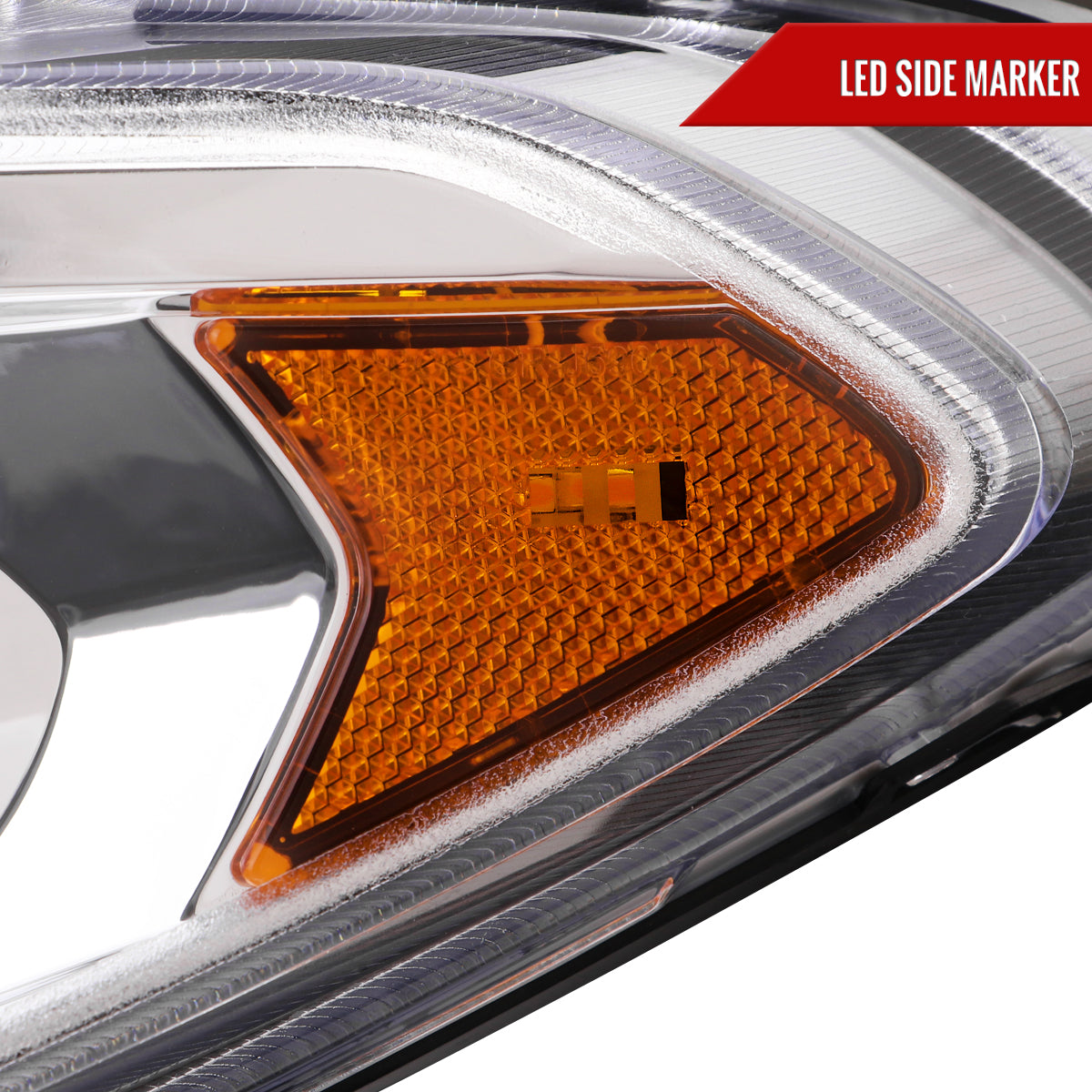 2013-2016 Ford Fusion Switchback Sequential Turn Signal Projector Headlights (Chrome Housing/Clear Lens)