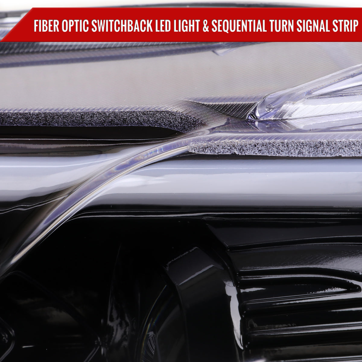 2013-2016 Ford Fusion Switchback Sequential Turn Signal Projector Headlights (Glossy Black Housing/Clear Lens)