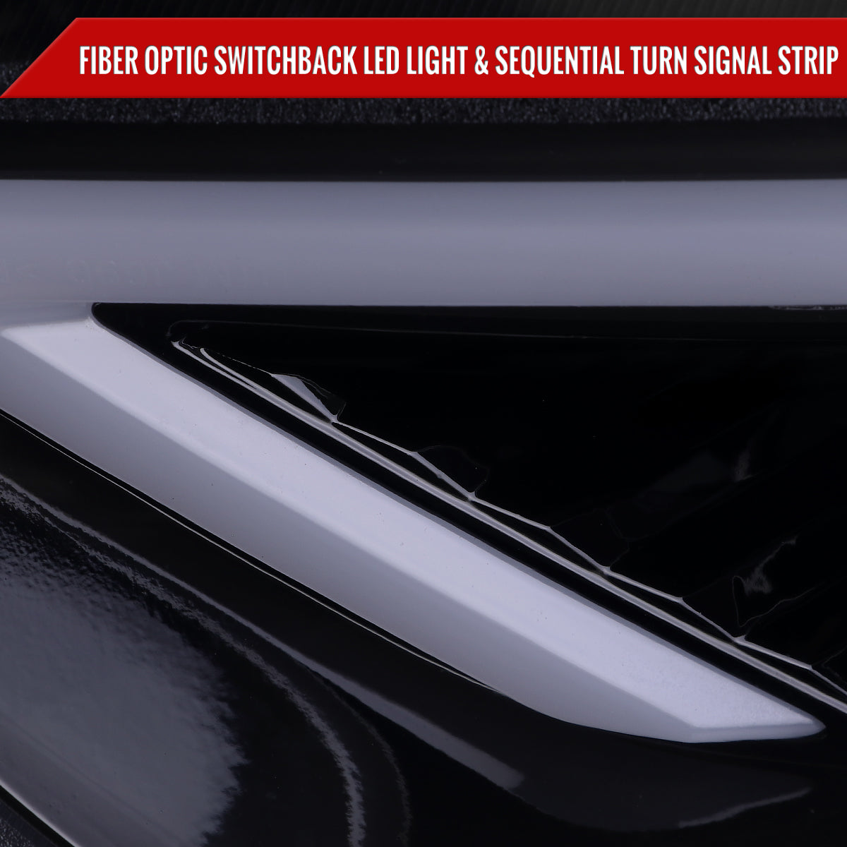 2013-2016 Ford Fusion Switchback Sequential Turn Signal Projector Headlights (Glossy Black Housing/Smoked Lens)