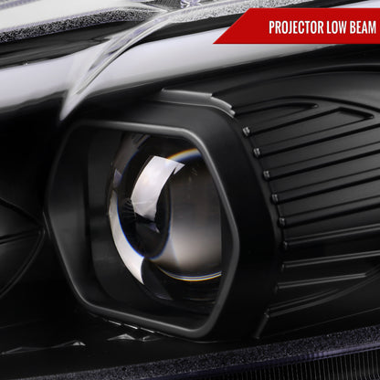 2013-2016 Ford Fusion Switchback Sequential Turn Signal Projector Headlights (Matte Black Housing/Clear Lens)