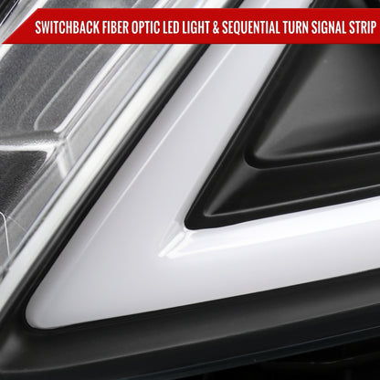 2008-2013 Infiniti G37/2014-2015 Q60 Coupe/Convertible Sequential Switchback LED Turn Signal Projector Headlights (Matte Black Housing/Clear Lens)