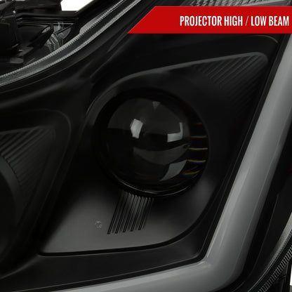 2008-2013 Infiniti G37/2014-2015 Q60 Coupe/Convertible Sequential Switchback LED Turn Signal Projector Headlights (Matte Black Housing/Smoked Lens)
