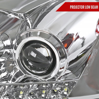 2005-2010 Pontiac G6 Projector Headlights w/ LED Light Strip (Chrome Housing/Clear Lens)