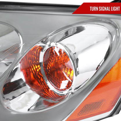 2005-2010 Pontiac G6 Projector Headlights w/ LED Light Strip (Chrome Housing/Clear Lens)