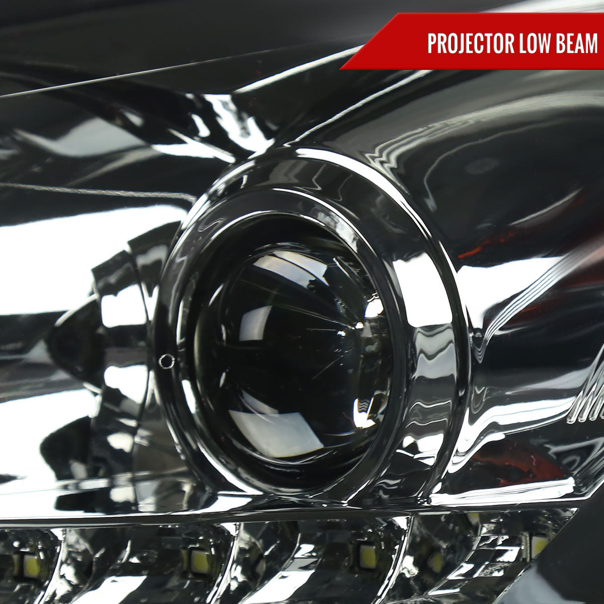 2005-2010 Pontiac G6 Projector Headlights w/ LED Light Strip (Chrome Housing/Smoked Lens)