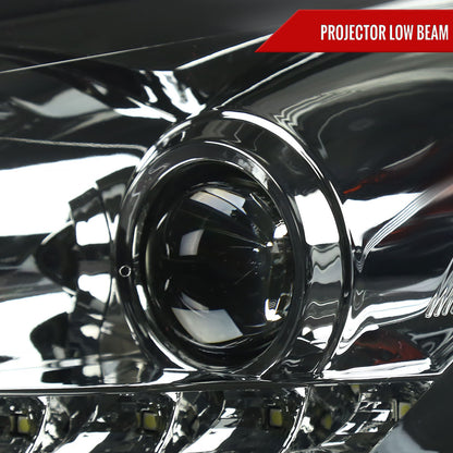 2005-2010 Pontiac G6 Projector Headlights w/ LED Light Strip (Chrome Housing/Smoked Lens)