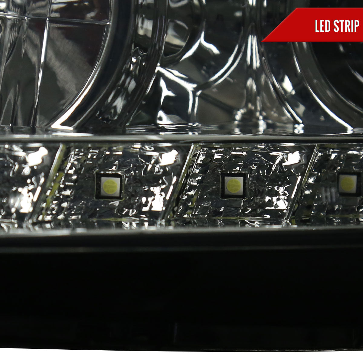 2005-2010 Pontiac G6 Projector Headlights w/ LED Light Strip (Chrome Housing/Smoked Lens)