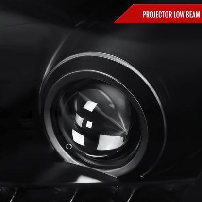 2005-2010 Pontiac G6 Projector Headlights w/ LED Light Strip (Matte Black Housing/Clear Lens)
