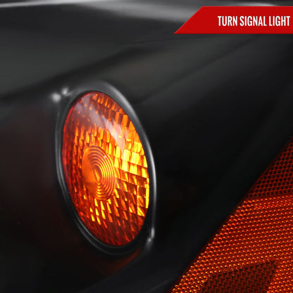 2005-2010 Pontiac G6 Projector Headlights w/ LED Light Strip (Matte Black Housing/Clear Lens)