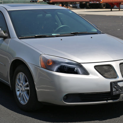 2005-2010 Pontiac G6 Projector Headlights w/ LED Light Strip (Matte Black Housing/Clear Lens)