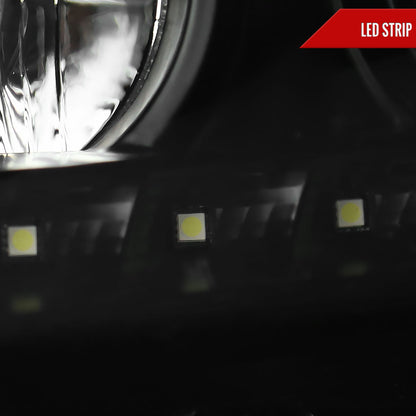 2005-2010 Pontiac G6 Projector Headlights w/ LED Light Strip (Black Housing/Smoked Lens)