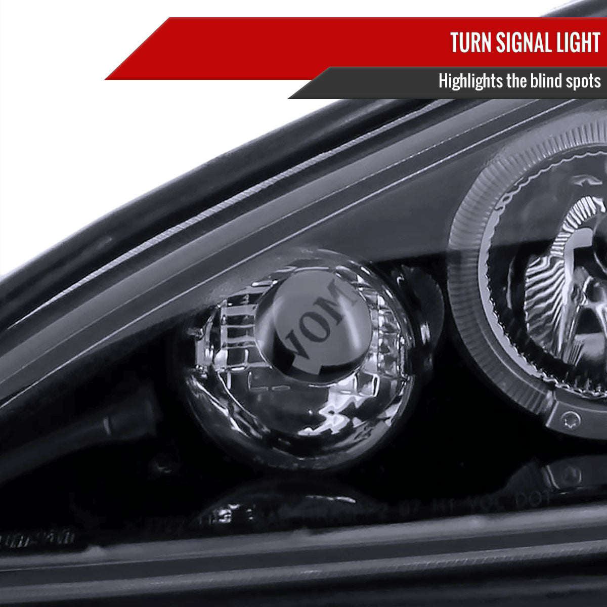 1999-2005 Pontiac Grand AM Dual Halo Projector Headlights (Glossy Black Housing/Smoked Lens)