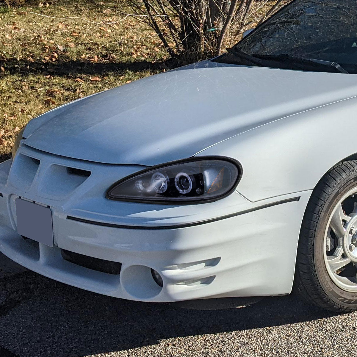 1999-2005 Pontiac Grand AM Dual Halo Projector Headlights (Glossy Black Housing/Smoked Lens)