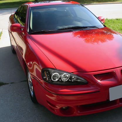 1999-2005 Pontiac Grand AM Dual Halo Projector Headlights (Matte Black Housing/Clear Lens)
