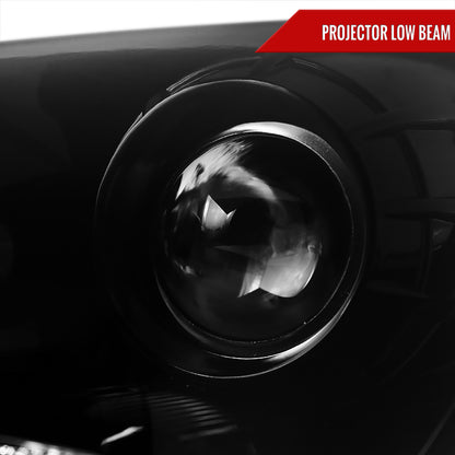 2010-2012 Hyundai Genesis Coupe Projector Headlights w/ SMD LED Light Strip (Jet Black Housing/Clear Lens)