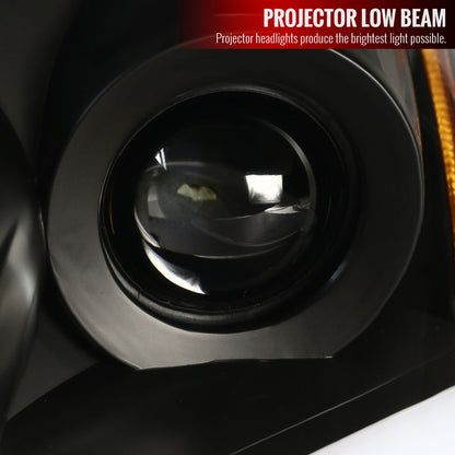 2010-2012 Hyundai Genesis Coupe Sequential LED Bar Projector Headlights (Matte Black Housing/Clear Lens)