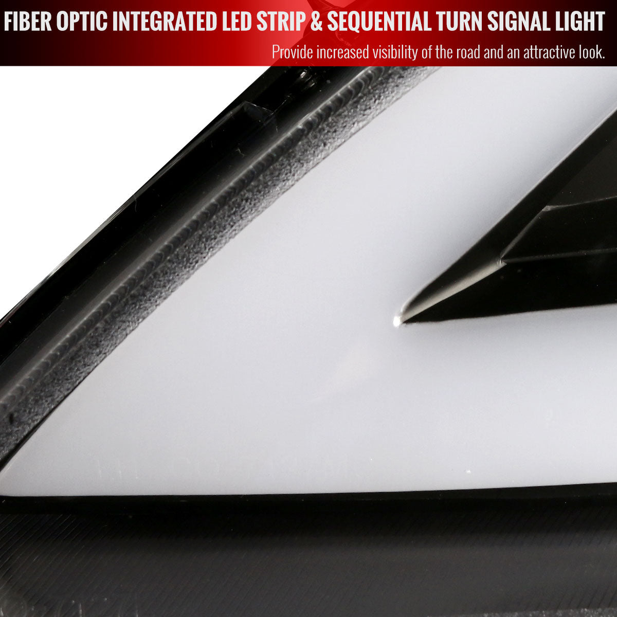 2010-2012 Hyundai Genesis Coupe Sequential LED Bar Projector Headlights (Matte Black Housing/Clear Lens)