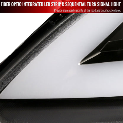 2010-2012 Hyundai Genesis Coupe Sequential LED Bar Projector Headlights (Matte Black Housing/Clear Lens)