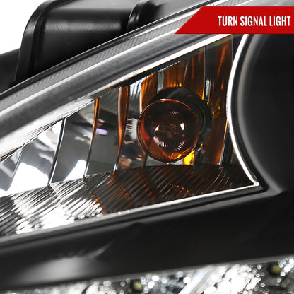 2010-2012 Hyundai Genesis Coupe Projector Headlights w/ SMD LED Light Strip (Matte Black Housing/Clear Lens)