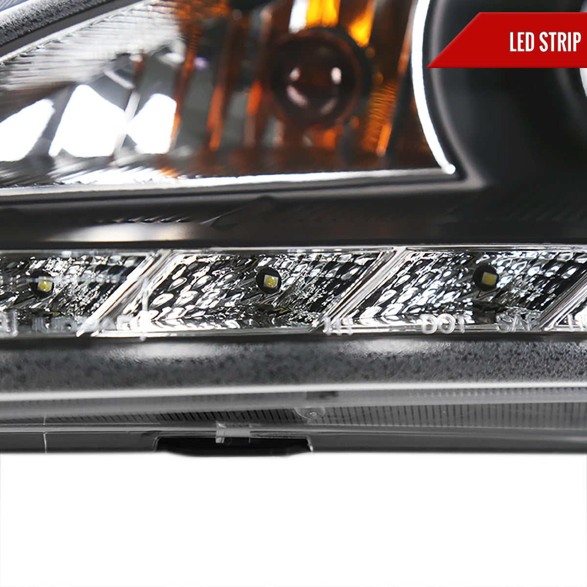 2010-2012 Hyundai Genesis Coupe Projector Headlights w/ SMD LED Light Strip (Matte Black Housing/Clear Lens)