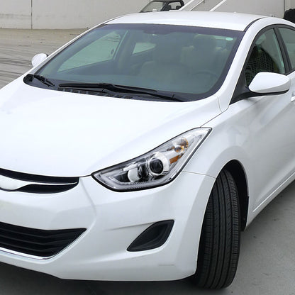 2011-2013 Hyundai Elantra LED Bar Projector Headlights (Chrome Housing/Clear Lens)