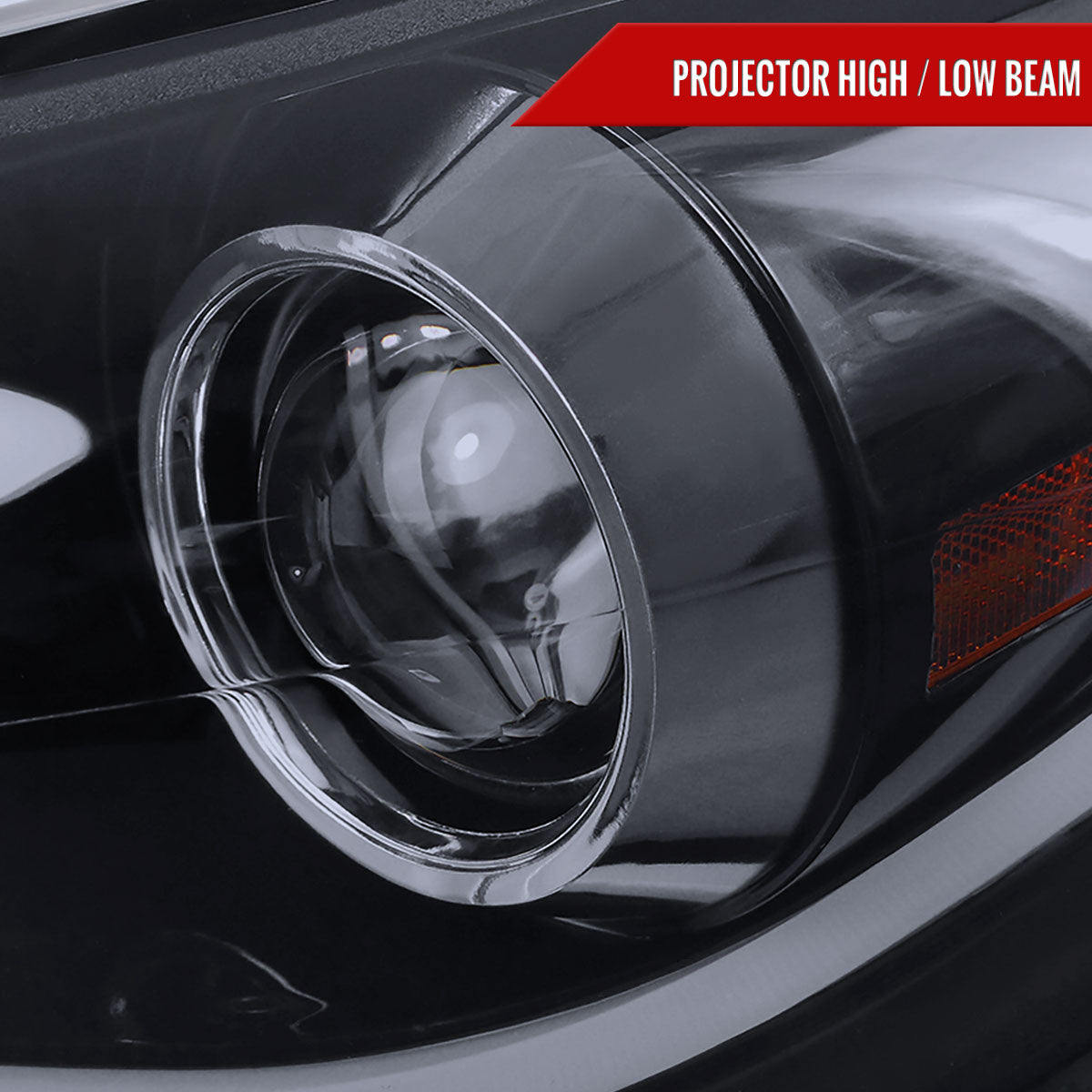 2011-2013 Hyundai Elantra Projector Headlights w/ LED Bar (Glossy Black Housing/Smoked Lens)
